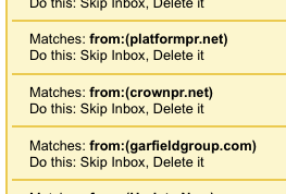 PR filters